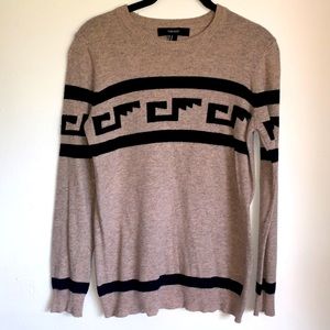 Forever 21 Beige Sweater Black Aztec - Size M